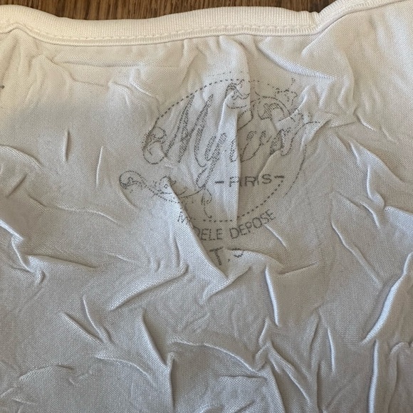 Mycra Paris Eiffel Tower Paris Graphic Crinkle Tunic Top Women’s Size Small - Picture 5 of 5